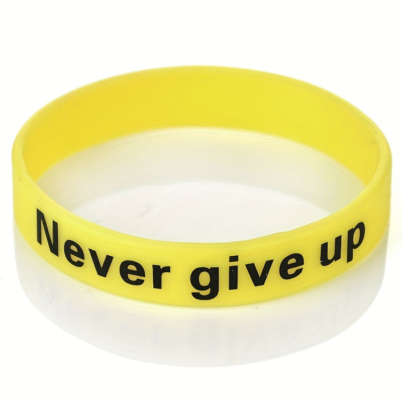 1pc of Silicone Wristbands That Say 'Never Give Up'