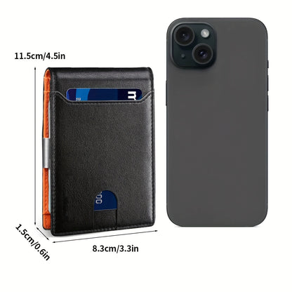 MIYIN RFID Blocking Carbon Fiber Wallet - Ultra-Slim Bi-Fold Credit Card Holder with ID Window, Portable Front Pocket Money Clip, Ideal Couple'S Gift, Minimalist Design, Synthetic Faux Leather Lining, Secure Closure Wallet | Minimalist Wallet | Textured Faux Leather Wallet