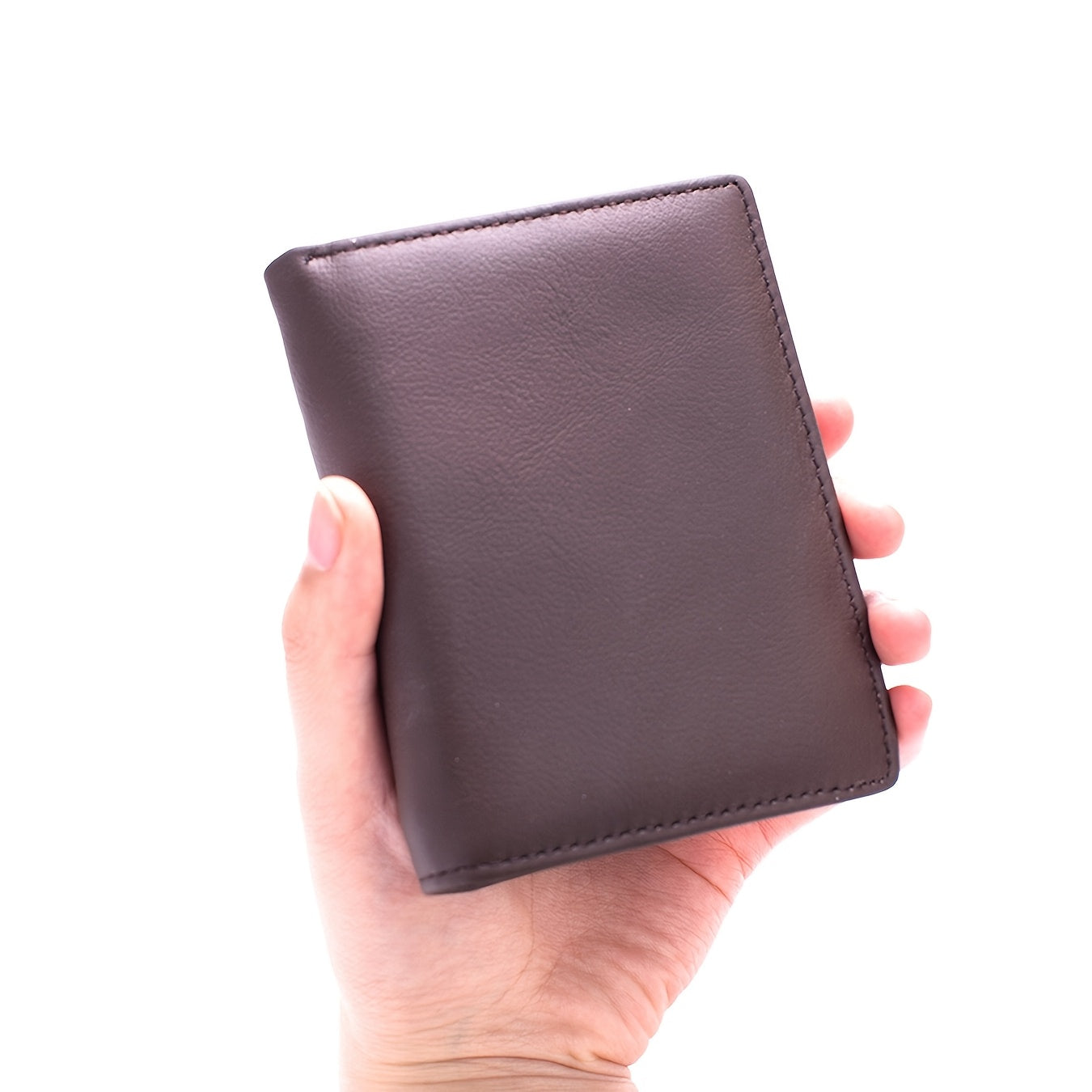 1pc Genuine Leather Wallets for Men and Women | Vintage Thin Vertical Short ID Credit Card Holder Money Bag Coin Purse, Solid Color, Lining, Non-braided, Ideal for Thanksgiving, Father'S Day, Christmas, Valentine'S Day Gifts
