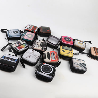 1pc Creative Cute Tinplate Camera Pattern Coin Purse, Vintage Zipper Metal Coin Purse Mini Coin Key Storage Pouch Headphone Holder