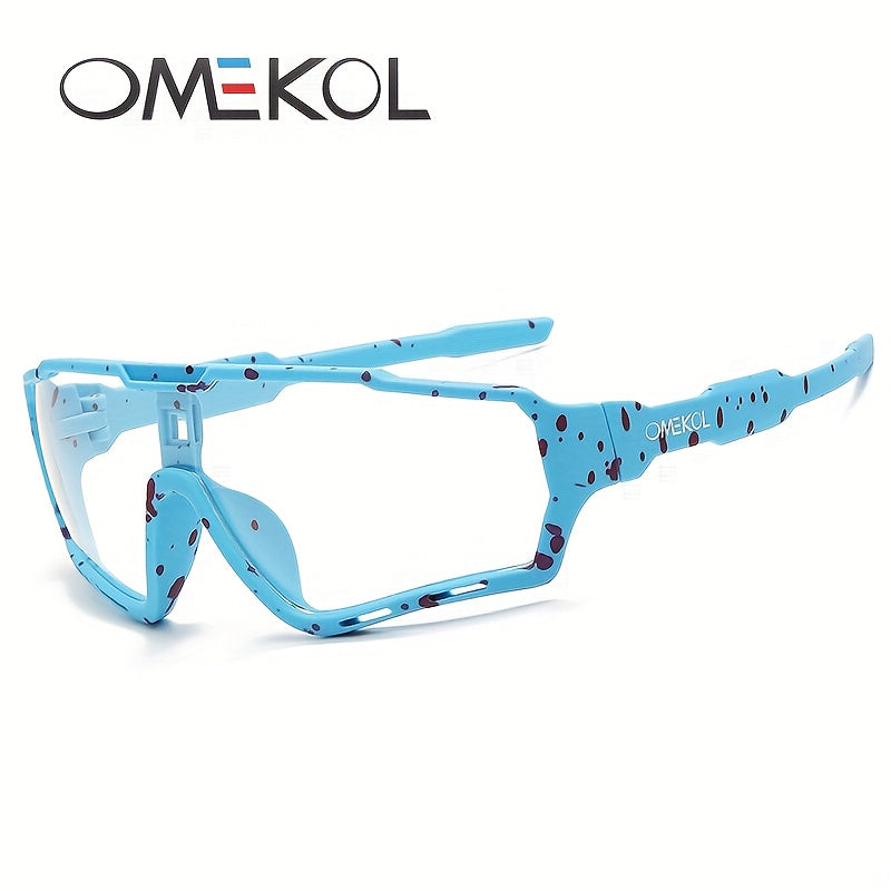 Óculos de moda unissexo OMEKOL - Estrutura de PC com armação completa e lentes de gradiente roxo e azul, leves e duráveis para homens e mulheres, perfeitos para uso casual ou formal, óculos de moda, óculos modernos, lentes de alta qualidade, lentes de padel para homens
