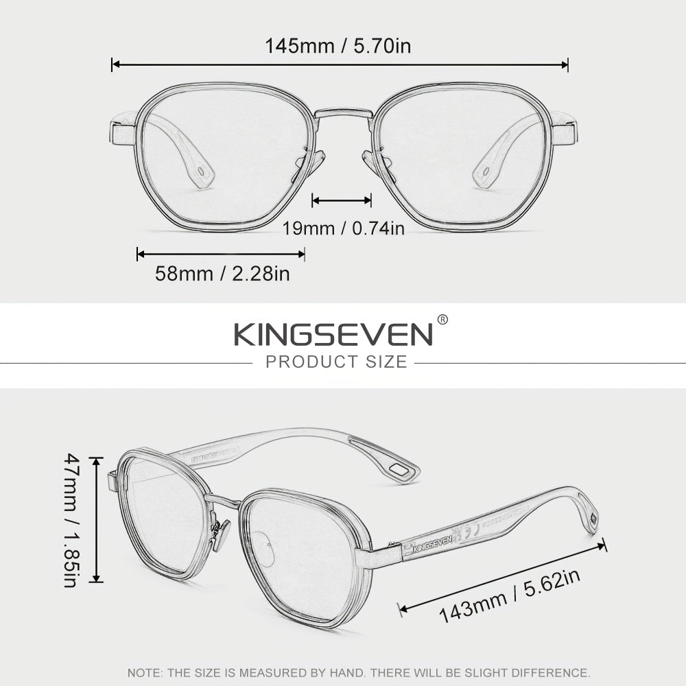 KINGSEVEN Design de Armação Redonda para Negócios, Adequada para Tendências de Moda Feminina, Armação Decorativa em Liga, Ideal para Uso Diário, Fotografia, Festas e Acessórios, Presente Exclusivo de Moda