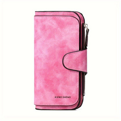 Carteira curta retro minimalista, bolsa de cor sólida para cartões de crédito, carteira com várias ranhuras para cartões