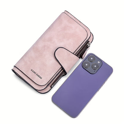 Carteira curta retro minimalista, bolsa de cor sólida para cartões de crédito, carteira com várias ranhuras para cartões