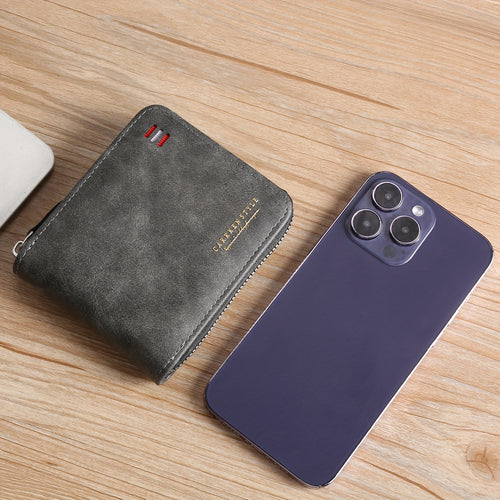 Novo Carteira Masculina, Elegante e Vintage, Carteira Multifuncional com Fecho para Jovens Estudantes, Design Único com Cores Contrastantes, Versátil e Espaçosa para Bilhetes.