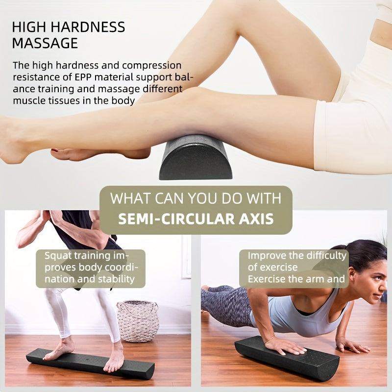 EPP Half-Round Foam Roller for Lumbar And Cervical Spine Correction, Balance Exercises, And Yoga Training, Half-Axis Yoga Brick.
