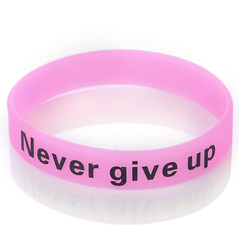1pc of Silicone Wristbands That Say 'Never Give Up'
