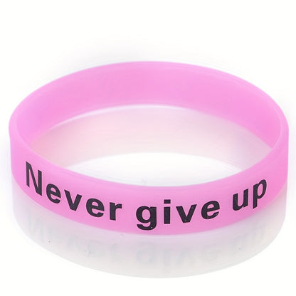 1pc of Silicone Wristbands That Say 'Never Give Up'