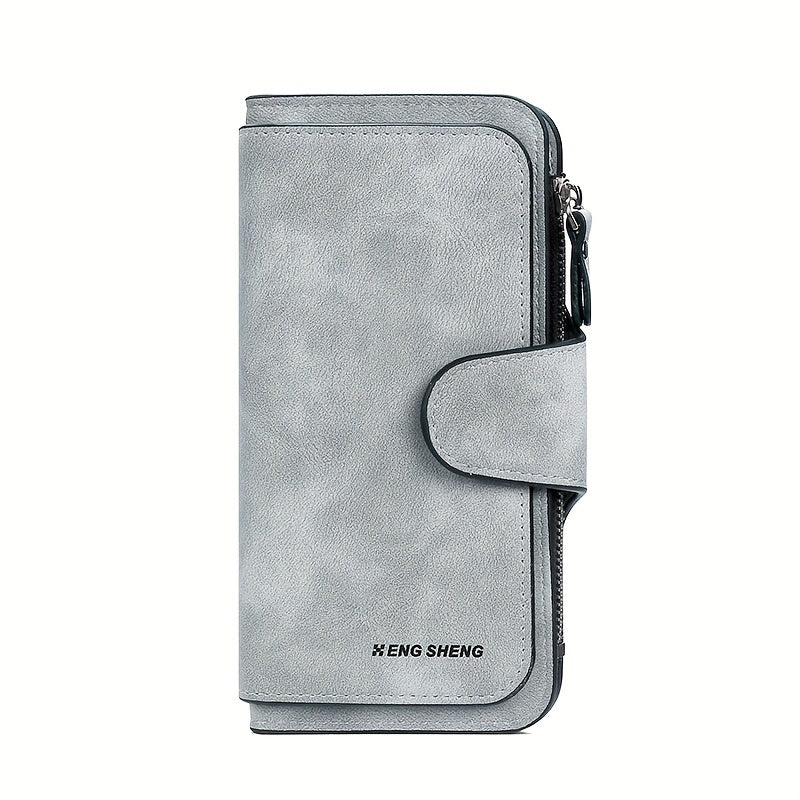 Carteira curta retro minimalista, bolsa de cor sólida para cartões de crédito, carteira com várias ranhuras para cartões