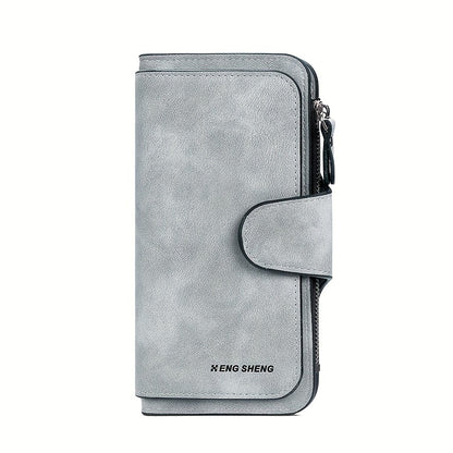 Carteira curta retro minimalista, bolsa de cor sólida para cartões de crédito, carteira com várias ranhuras para cartões