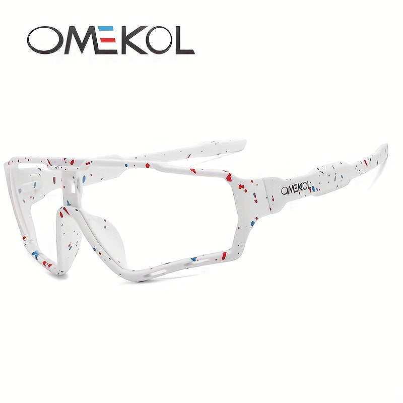 Óculos de moda unissexo OMEKOL - Estrutura de PC com armação completa e lentes de gradiente roxo e azul, leves e duráveis para homens e mulheres, perfeitos para uso casual ou formal, óculos de moda, óculos modernos, lentes de alta qualidade, lentes de padel para homens