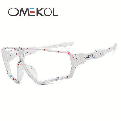 Óculos de moda unissexo OMEKOL - Estrutura de PC com armação completa e lentes de gradiente roxo e azul, leves e duráveis para homens e mulheres, perfeitos para uso casual ou formal, óculos de moda, óculos modernos, lentes de alta qualidade, lentes de padel para homens