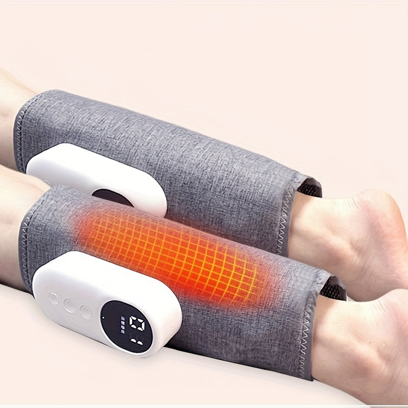 1-Piece Electric Leg Massager, Rechargeable Calf Air Pressure Massager with Heating for Feet, Thighs, and Knees, Wireless Design for Muscle Relaxation, Automatic Kneading Function, Ideal Christmas Gift for Parents, Men, and Women