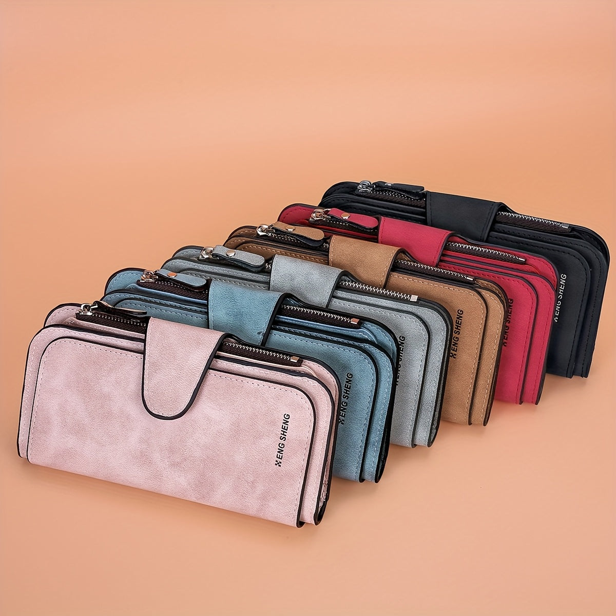 Carteira curta retro minimalista, bolsa de cor sólida para cartões de crédito, carteira com várias ranhuras para cartões