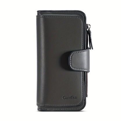 Carteira curta retro minimalista, bolsa de cor sólida para cartões de crédito, carteira com várias ranhuras para cartões