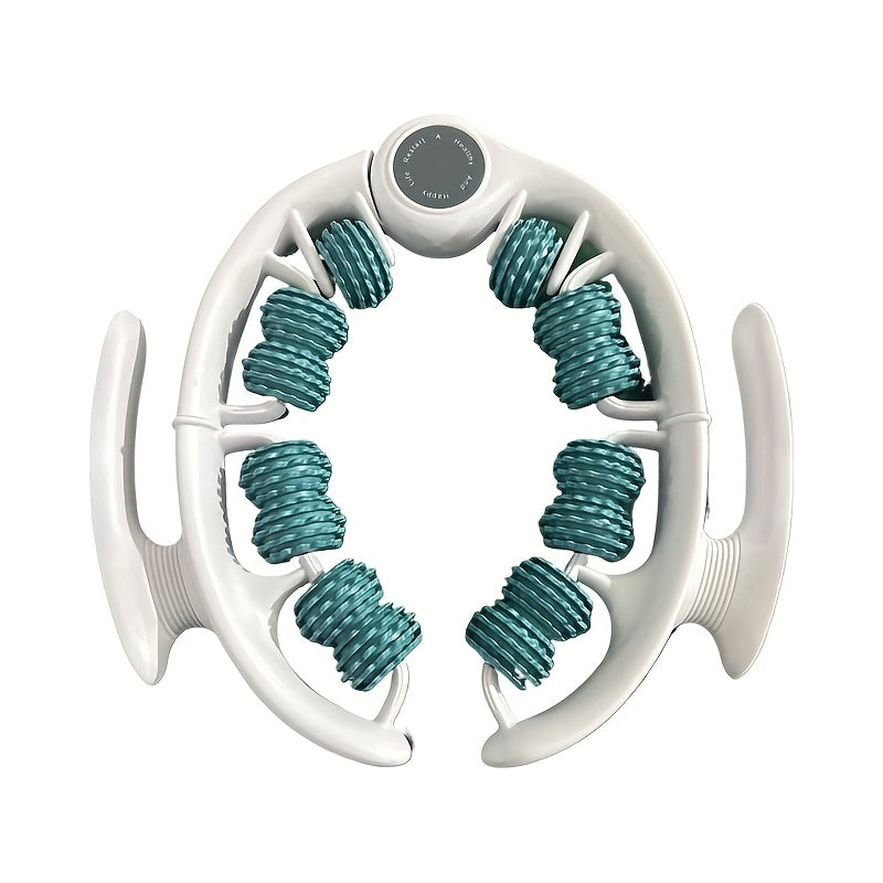 14-Wheel Yoga Fitness Roller - Deep Tissue Massager with Leg Clamp - for Muscle & Enhanced Performance