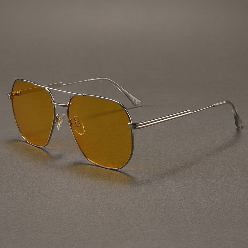 Óculos para Conduzir à Noite, Óculos Elegantes, Óculos de Metal Adequados para Homens e Mulheres.