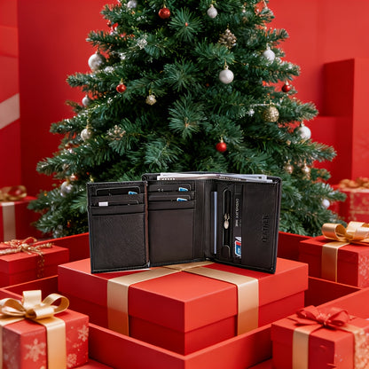 1pc Genuine Leather Wallets for Men and Women | Vintage Thin Vertical Short ID Credit Card Holder Money Bag Coin Purse, Solid Color, Lining, Non-braided, Ideal for Thanksgiving, Father'S Day, Christmas, Valentine'S Day Gifts