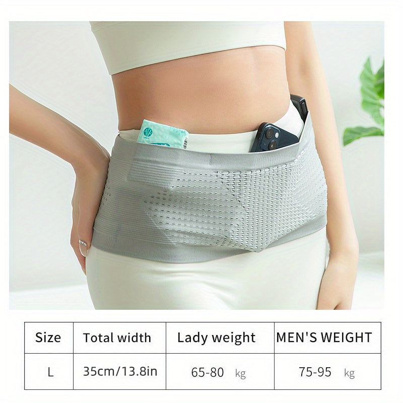 1pc Unisex Sports Waist Pack, Seamless Knit Polyamide Fabric, Breathable, Non-Shake, High Elasticity, Multi-Functional Running Fitness Belt with Braided Embellishment