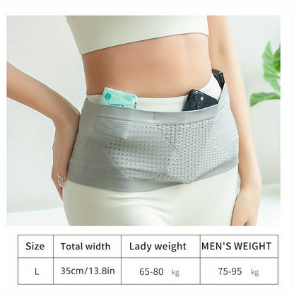 1pc Unisex Sports Waist Pack, Seamless Knit Polyamide Fabric, Breathable, Non-Shake, High Elasticity, Multi-Functional Running Fitness Belt with Braided Embellishment