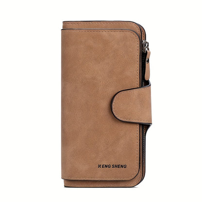 Carteira curta retro minimalista, bolsa de cor sólida para cartões de crédito, carteira com várias ranhuras para cartões