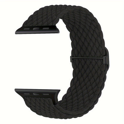 Braided Stretchy Adjustable Watch Band For IWatch Band 38mm 40mm 41mm 42mm 44mm 45mm For Women Men, Soft Nylon Elastic Straps Solo Loop Wristbands For IWatch Series 8 7 6 SE 5 4 Ultra
