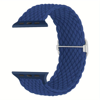 Braided Stretchy Adjustable Watch Band For IWatch Band 38mm 40mm 41mm 42mm 44mm 45mm For Women Men, Soft Nylon Elastic Straps Solo Loop Wristbands For IWatch Series 8 7 6 SE 5 4 Ultra