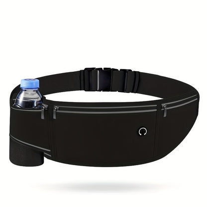 Large Capacity Running Waist Pack - Ultra-Thin and Lightweight, Reflective Design for Safer Night Runs with Earbud Holes, Zipper Closure, Unisex Sports Fanny Pack!