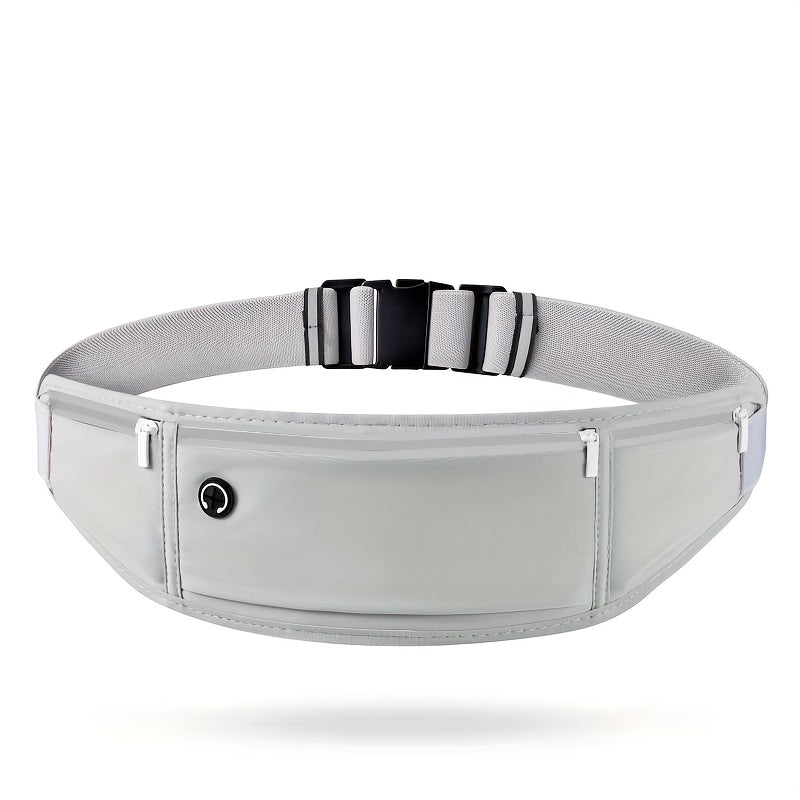 Large Capacity Running Waist Pack - Ultra-Thin and Lightweight, Reflective Design for Safer Night Runs with Earbud Holes, Zipper Closure, Unisex Sports Fanny Pack!