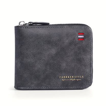 Novo Carteira Masculina, Elegante e Vintage, Carteira Multifuncional com Fecho para Jovens Estudantes, Design Único com Cores Contrastantes, Versátil e Espaçosa para Bilhetes.