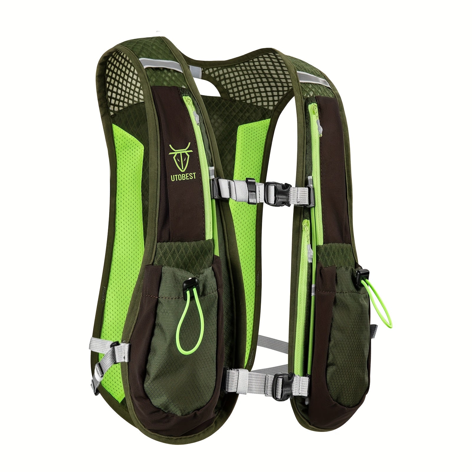 UTOBEST Lightweight Running Vest & Hydration Pack - Ultra-Lightweight Breathable Running Backpack with Hydration System, Adjustable Straps & Zippered Pockets - for