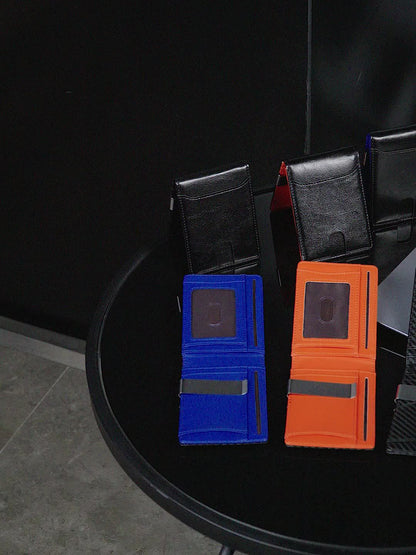 MIYIN RFID Blocking Carbon Fiber Wallet - Ultra-Slim Bi-Fold Credit Card Holder with ID Window, Portable Front Pocket Money Clip, Ideal Couple'S Gift, Minimalist Design, Synthetic Faux Leather Lining, Secure Closure Wallet | Minimalist Wallet | Textured Faux Leather Wallet