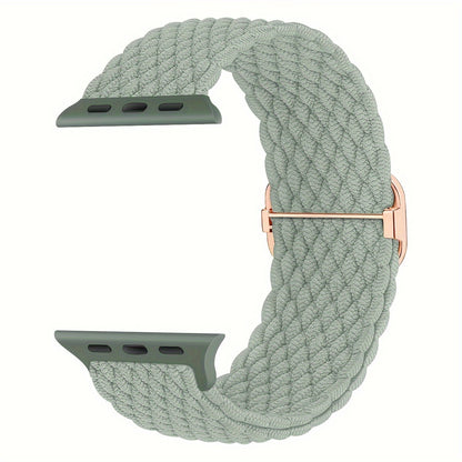 Braided Stretchy Adjustable Watch Band For IWatch Band 38mm 40mm 41mm 42mm 44mm 45mm For Women Men, Soft Nylon Elastic Straps Solo Loop Wristbands For IWatch Series 8 7 6 SE 5 4 Ultra