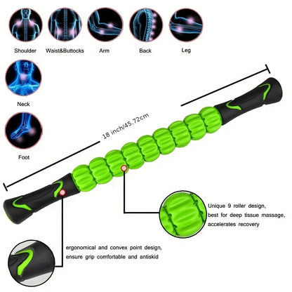 1pc Muscle Fascia Release Muscle Roller Stick for Athletes - Reduces Soreness, Tightness and Pain - Ideal Choice for Physical Relax and Recovery