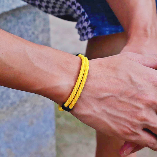 1 Men's Knitted Solid Color Bracelet