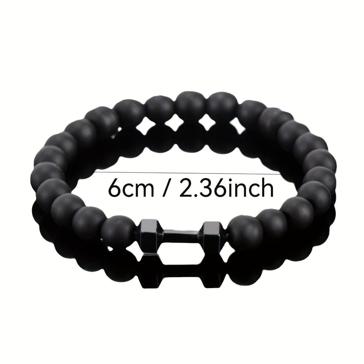 Men's Matte Black Obsidian Bead Bracelet - Heavy Duty Interlocking Link Design, -Free Sporty Black Stone Chain for Gym, Casual & Formal Wear - All-Season Durable Men's Jewelry for Strength & Elegance (No Coating, Natural Obsidian) - Ideal for Fitness & Everyday Use, Perfect for Sports & Holiday Themes, Year-Round Wear, Bold Statement Piece for Men
