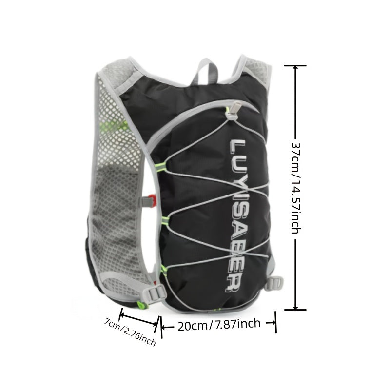 Unisex Lightweight Marathon Hydration Pack - Durable Nylon Cycling Backpack with Zippered Utility Pocket for Outdoor Hiking and Travel, Cycling Backpack