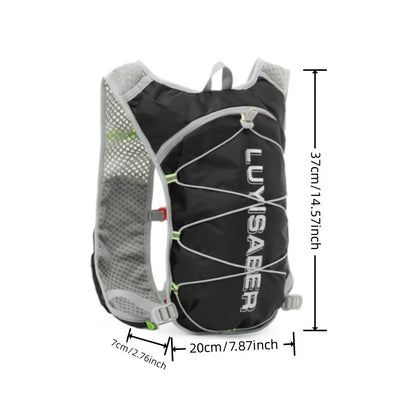 Unisex Lightweight Marathon Hydration Pack - Durable Nylon Cycling Backpack with Zippered Utility Pocket for Outdoor Hiking and Travel, Cycling Backpack