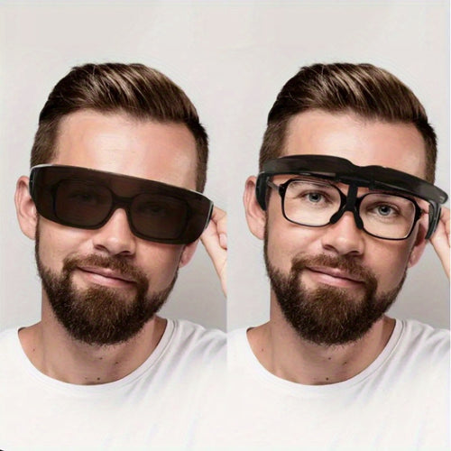 CABECADE Óculos Unissex com Armação e Cobertura de Lente - Estilo Preto/Transparente para Homens e Mulheres, Presente para o Dia dos Namorados, Acessório Diário, Óculos Fofos, Acessório Versátil, Design Elegante, Leve e Moderno