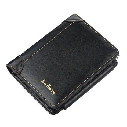 Elegant PU Leather Men's Wallet with Zipper & Card Holder