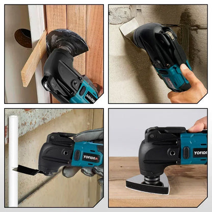 YOFIDRA Oscillating Multi Function Tool Electric Saw Trimmer Shovel Cutting woodworking Machine For Makita 18V Battery Pin