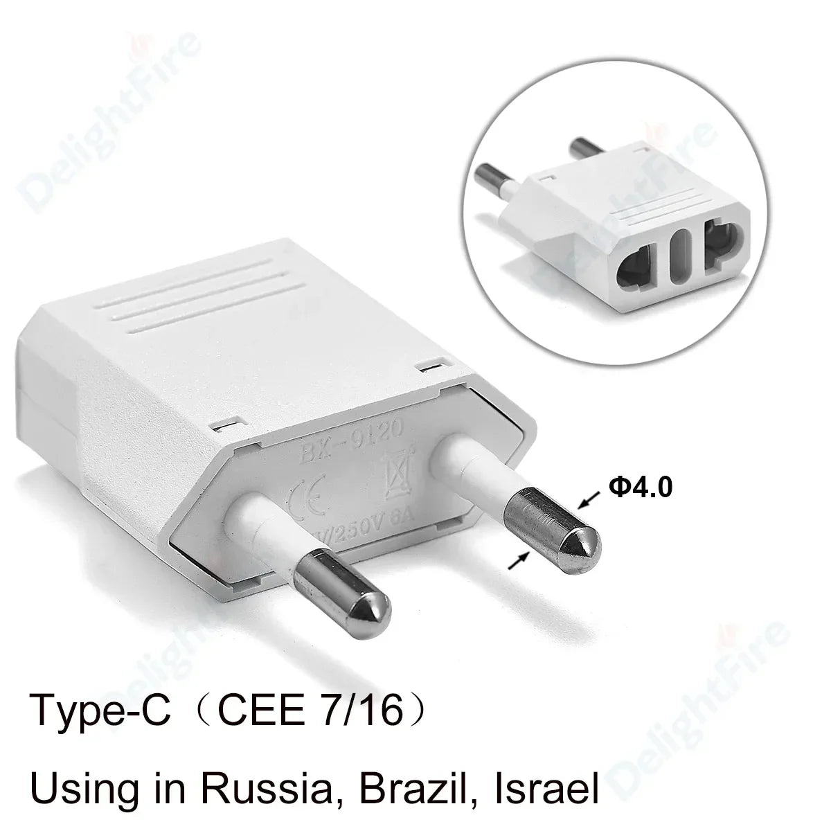 Universal EU Travel Plug Adapter - Compact & Reliable