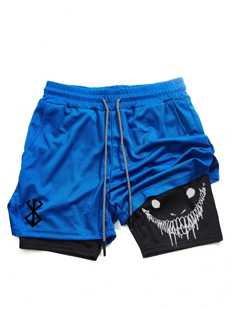 Berserk Men's 2-in-1 Quick-Dry Sports Shorts
