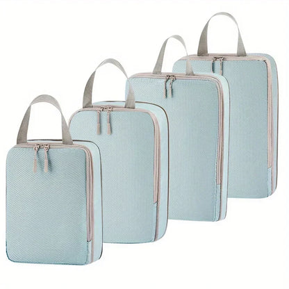 4Pcs/set Compression Packing Cubes Set for Suitcase Expandable Travel Luggage Storage Bags Travel Accessories Organizers