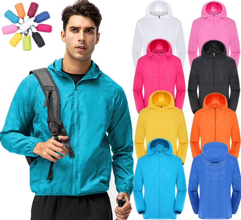 Men's Waterproof Jacket Men Women Windbreaker Women Sun Protect Clothing Fishing Rain Wind Breaker Jacket Climbing Clothes ﻿