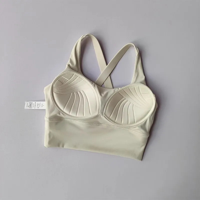 Women's Shock-Absorbing Yoga Sports Bra Summer Fitness Gathered Breasts Accessory Breathable Comfortable Yoga Sports Bra