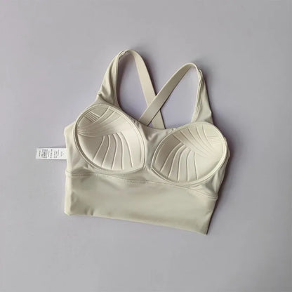 Women's Shock-Absorbing Yoga Sports Bra Summer Fitness Gathered Breasts Accessory Breathable Comfortable Yoga Sports Bra