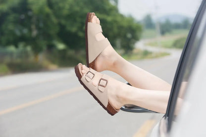 Women's Cork Footbed Slide Sandals with Arch Support