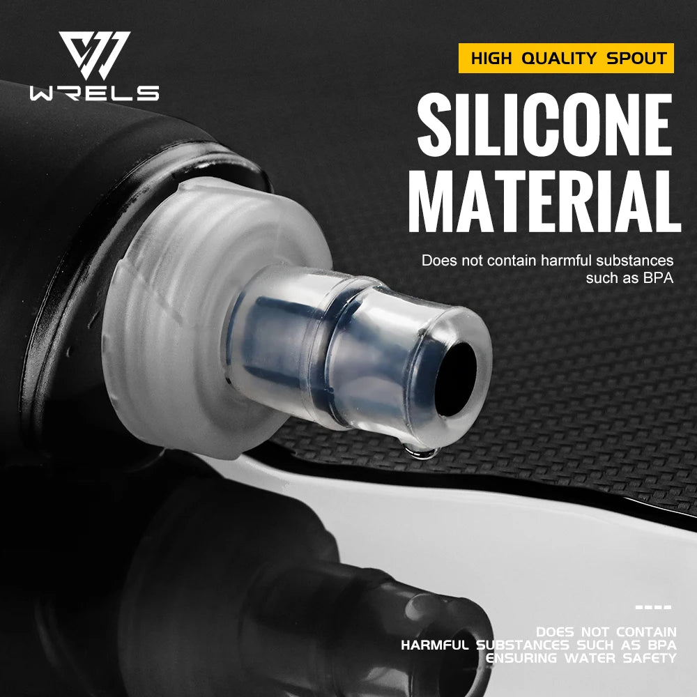 WRELS Water Bottle TPU Folding Soft Flask Outdoor Sport Water Bag Collapsible Water Bottle 500ml For Running Camping BPA Free