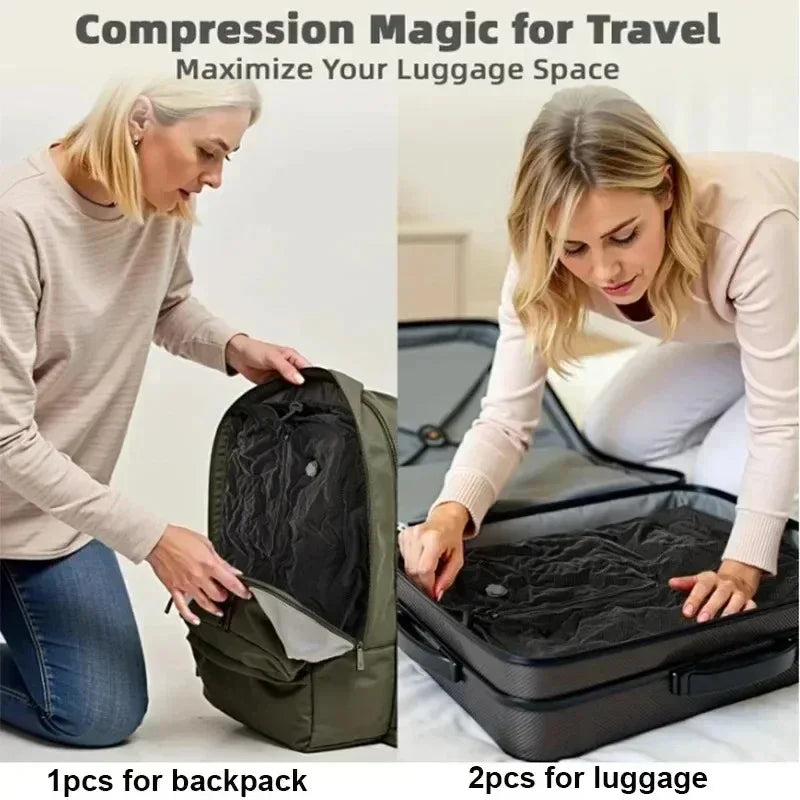 17L Vacuum Compression Bag with Air Pump Reusable Clothing Storage Bag Travel Compression Backpack Luggage Bag